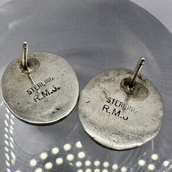 Rmj robert johnson navajo - Gem Robert M Johnson Navajo Sterling Silver Sugilite Post Earrings R.M.J. Signed